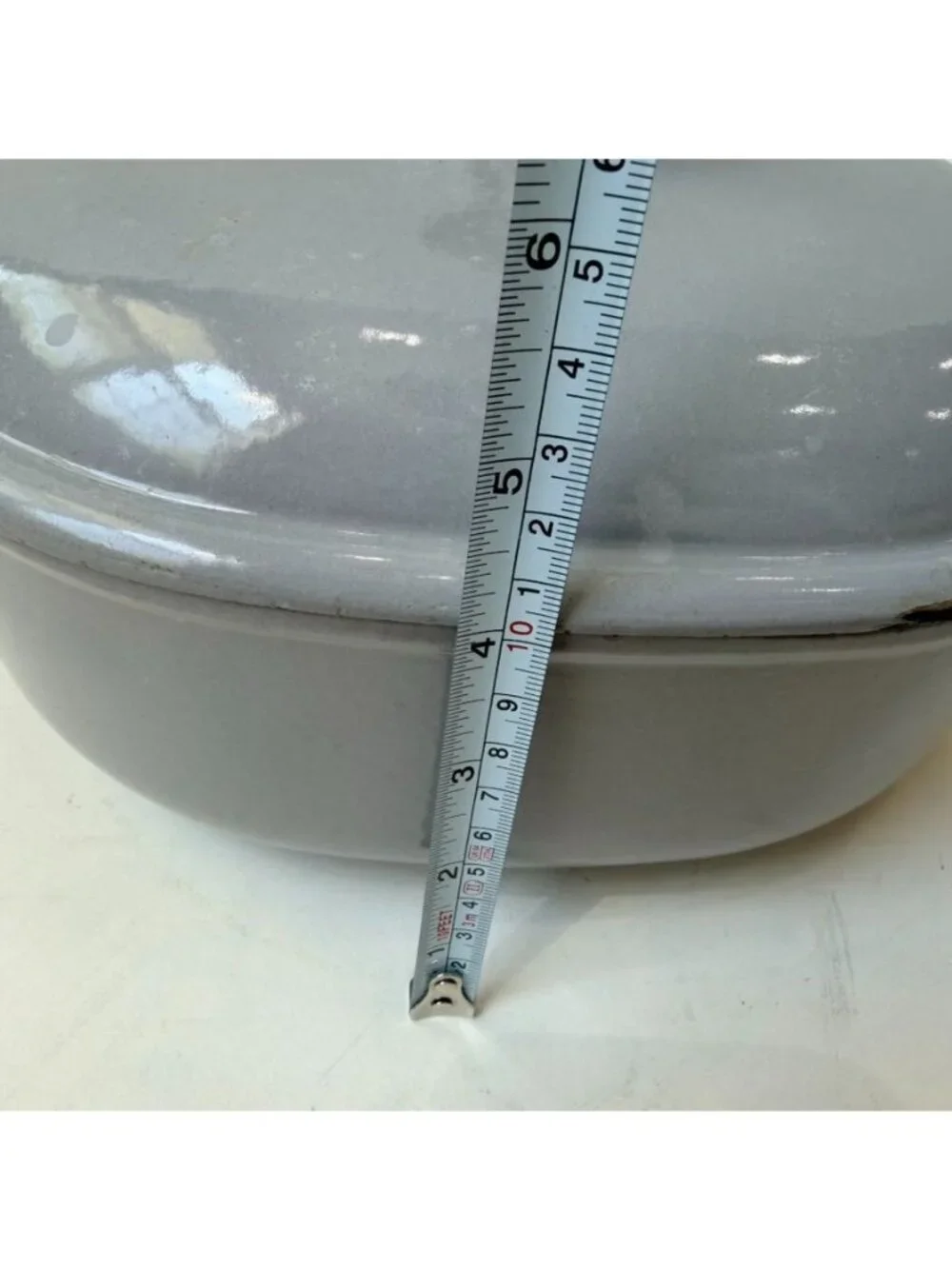 RARE Vintage Le Creuset La Mama Enzo Mari Oval Cast Iron Dutch Oven Gray